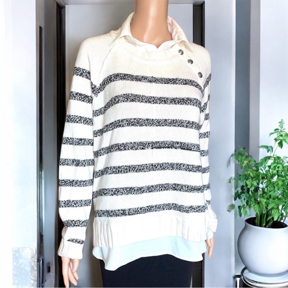 Lauren Ralph Lauren Cream Black Nautical Striped Sweater + RalphLauren Gift Box - Picture 11 of 11